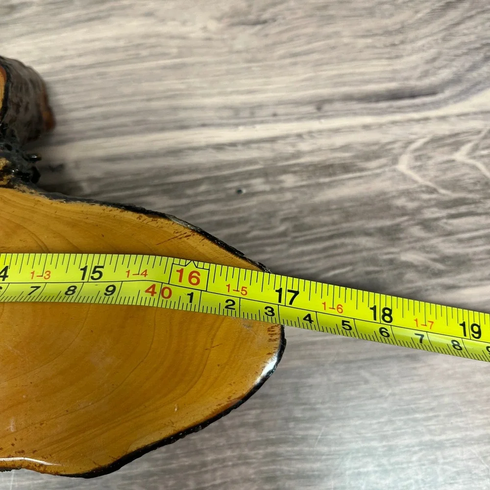 Live Edge Wood Epoxy Wall Clock Brown Glossy Resin Rustic Slab